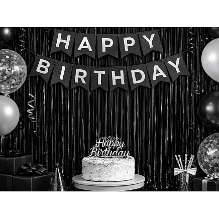 Decorative curtain – black self-adhesive plastic curtain for birthdays and weddings