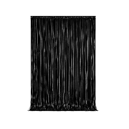 Decorative curtain – black self-adhesive plastic curtain for birthdays and weddings