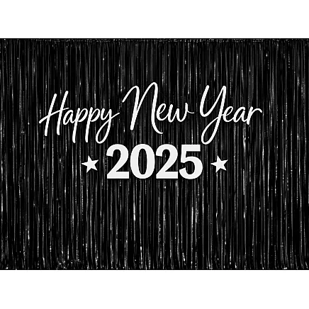 Decorative curtain – black self-adhesive plastic curtain for birthdays and weddings