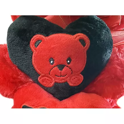 Плюшевый мишка с надписью «i love you» — подарок, игрушка для обнимания, талисман, красный