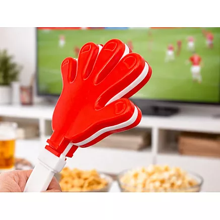 Болельческая палка, хлопка, пальчатка, стуканка для матча, стадион, мероприятие, бело-красная