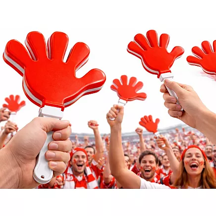 Болельческая палка, хлопка, пальчатка, стуканка для матча, стадион, мероприятие, бело-красная