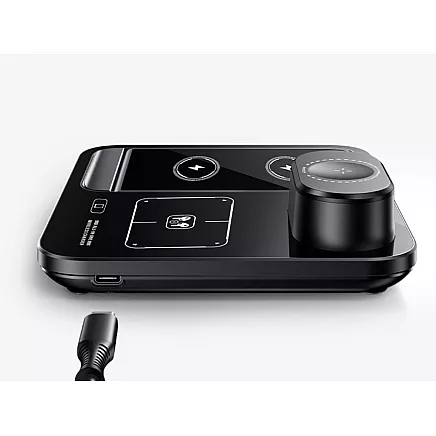 Быстрое беспроводное индукционное зарядное устройство 3-в-1 для часов, телефона и наушников