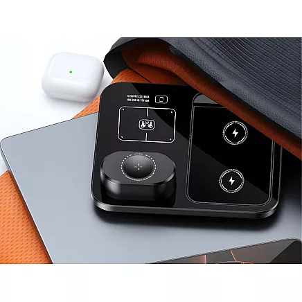 Быстрое беспроводное индукционное зарядное устройство 3-в-1 для часов, телефона и наушников