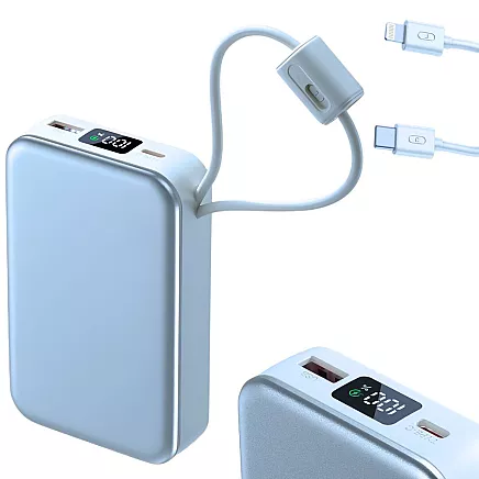 Портативный аккумулятор с быстрой зарядкой 20000 мач, quick charge 3.0, usb-c, lightning, 22,5 вт