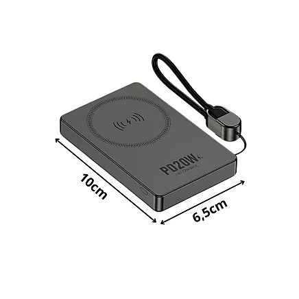 Портативный аккумулятор с быстрой зарядкой, 10000 мач, 20 вт, usb-c, lightning, беспроводная зарядка, qc