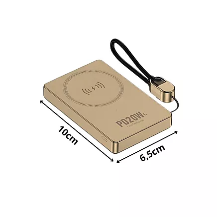 Портативный аккумулятор с быстрой зарядкой, 10000 мач, 20 вт, usb-c, lightning, беспроводная зарядка, qc