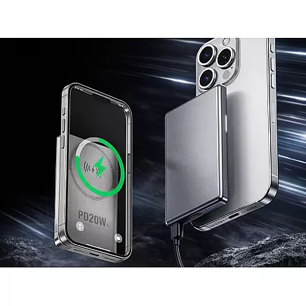 Портативный аккумулятор с быстрой зарядкой, 5000 мач, 20 вт, usb-c, usb-a, qc 3.0, беспроводная зарядка