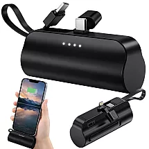 Портативный аккумулятор на 5000 мач с кабелем lightning и usb-c — карманный аккумулятор для путешествий