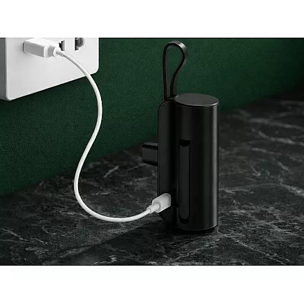 5000 mah powerbank with lightning and usb-c cables – compact travel powerbank