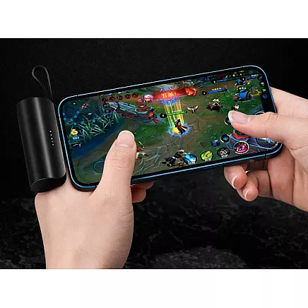 5000 mah powerbank with lightning and usb-c cables – compact travel powerbank