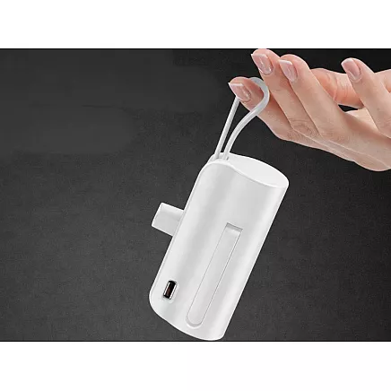 5000 mah powerbank with lightning and usb-c cables – compact travel powerbank