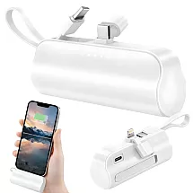 Портативный аккумулятор на 5000 мач с кабелем lightning и usb-c — карманный аккумулятор для путешествий