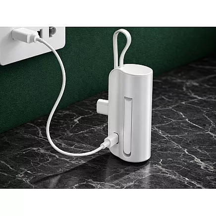 5000 mah powerbank with lightning and usb-c cables – compact travel powerbank