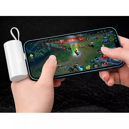 5000 mah powerbank with lightning and usb-c cables – compact travel powerbank