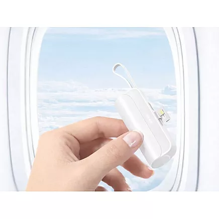 5000 mah powerbank with lightning and usb-c cables – compact travel powerbank