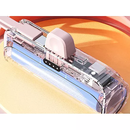 5000 mah powerbank with lightning and usb-c cables – compact travel powerbank