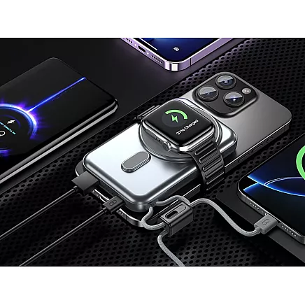 Портативный аккумулятор с быстрой зарядкой, 10000 мач, usb, lightning, беспроводная зарядка, мощный, qc