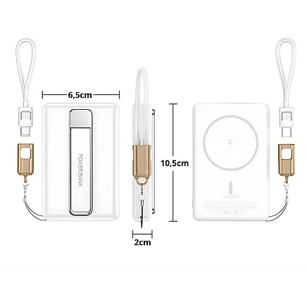 Портативный аккумулятор с быстрой беспроводной зарядкой, 10000 мач, usb-c, lightning, 20 вт