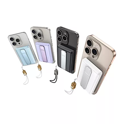 Портативный аккумулятор с быстрой беспроводной зарядкой, 5000 мач, usb-c, lightning, 20 вт