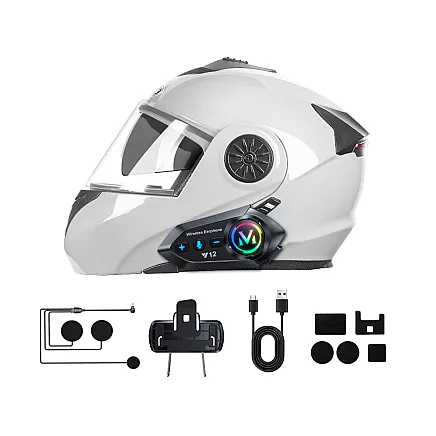 Motociklu interkoms bluetooth y12 pro motociklistiem ar balss asistentu
