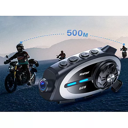 Q29 bluetooth motorcycle intercom for motorcyclists with conference call and camera