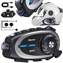 Q29 bluetooth motorcycle intercom for motorcyclists with conference call and camera