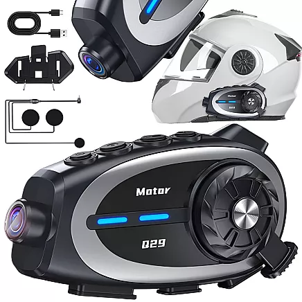 Q29 bluetooth motorcycle intercom for motorcyclists with conference call and camera