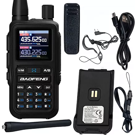 Кратковолновая рация baofeng uv-5r mini с большим радиусом действия до 20 км и встроенным фонариком, аккумулятор 1600 мач