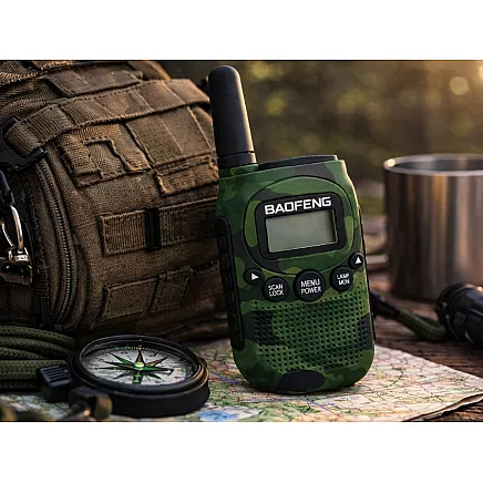 Комплект из 2 радиостанций baofeng bf-t6 с большим радиусом действия до 2 км и фонариком 1500 мач