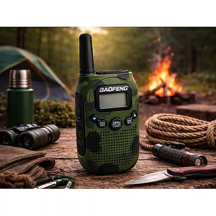 Комплект из 2 радиостанций baofeng bf-t6 с большим радиусом действия до 2 км и фонариком 1500 мач