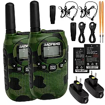 Комплект из 2 радиостанций baofeng bf-t6 с большим радиусом действия до 2 км и фонариком 1500 мач