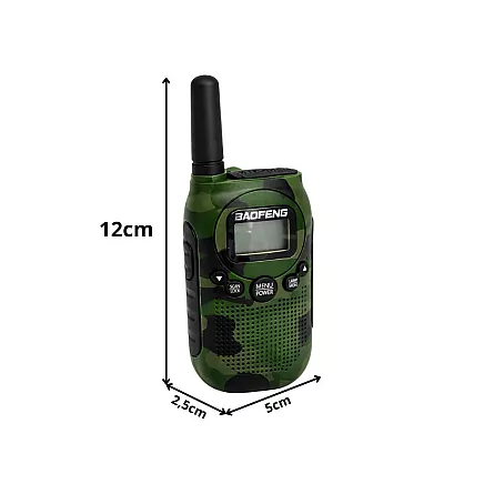 Комплект из 2 радиостанций baofeng bf-t6 с большим радиусом действия до 2 км и фонариком 1500 мач
