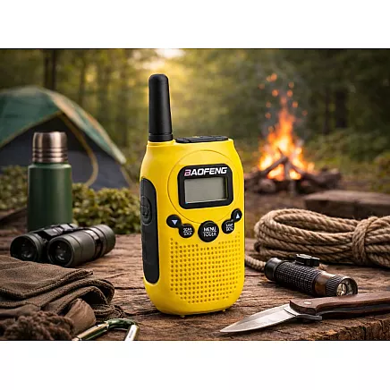 Комплект из 2 радиостанций baofeng bf-t6 с большим радиусом действия до 2 км и фонариком 1500 мач