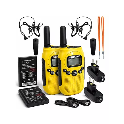 Комплект из 2 радиостанций baofeng bf-t6 с большим радиусом действия до 2 км и фонариком 1500 мач