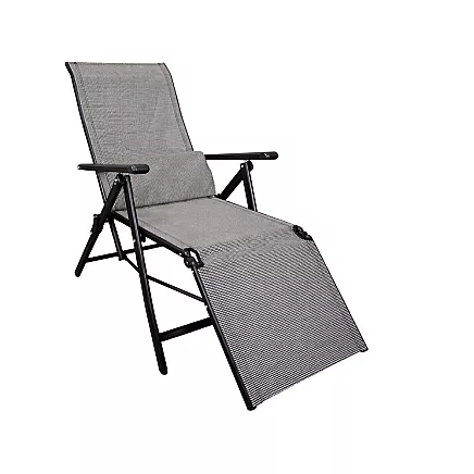 Складной туристический шезлонг с регулируемой спинкой для сада, кемпинга и пляжа