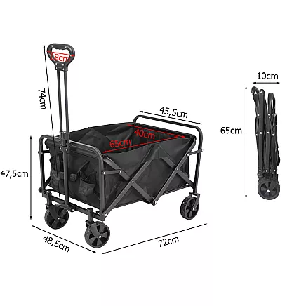 Складная большая тележка для туризма, транспортировки, сада, кемпинга и пляжа