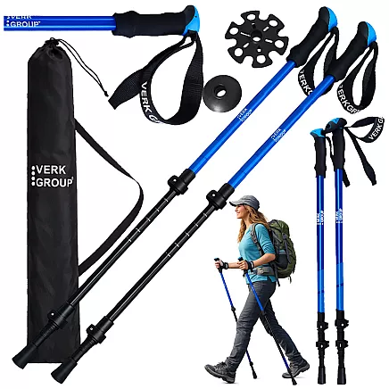 ТРЕККИНГОВЫЕ ПАЛКИ ДЛЯ СЕВЕРНОЙ ХОДЬБЫ VERK GROUP НАКОНЕЧНИКИ ЧЕХОЛ