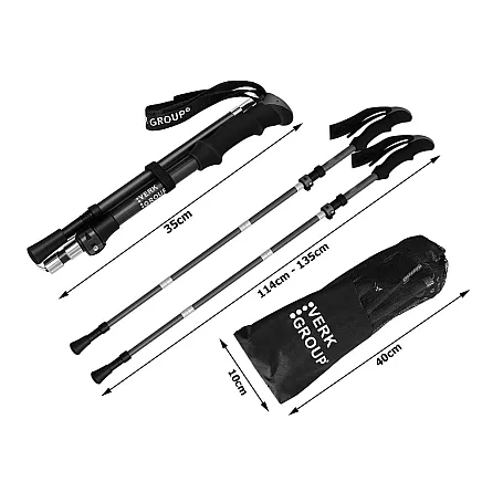 ТРЕККИНГОВЫЕ ПАЛКИ ДЛЯ СКАНДИНАВСКОЙ ХОДЬБЫ VERK GROUP В КОМПЛЕКТЕ С ЧЕХЛОМ