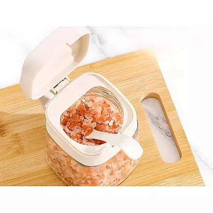 300ml glass spice jar with handle + spoon