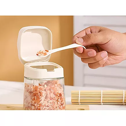 300ml glass spice jar with handle + spoon