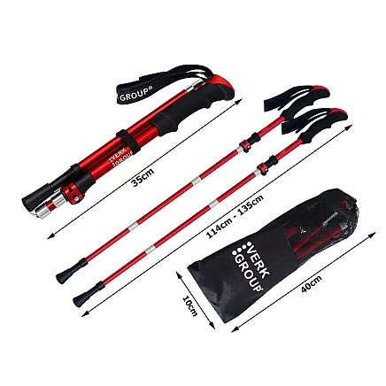 ТРЕККИНГОВЫЕ ПАЛКИ ДЛЯ СКАНДИНАВСКОЙ ХОДЬБЫ VERK GROUP В КОМПЛЕКТЕ С ЧЕХЛОМ