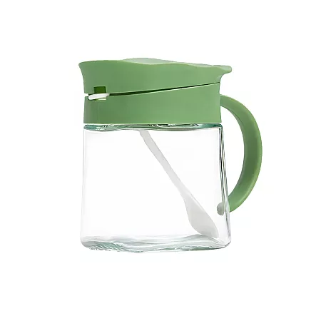 300ml glass spice jar with handle + spoon