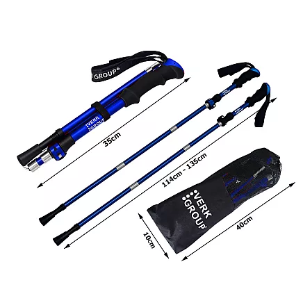 ТРЕККИНГОВЫЕ ПАЛКИ ДЛЯ СКАНДИНАВСКОЙ ХОДЬБЫ VERK GROUP В КОМПЛЕКТЕ С ЧЕХЛОМ