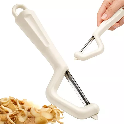 FRUIT AND VEGETABLE PEELER, DOUBLE-BLADE, ERGONOMIC SCRAPER