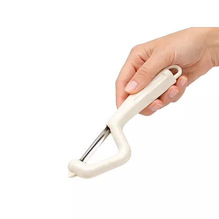 FRUIT AND VEGETABLE PEELER, DOUBLE-BLADE, ERGONOMIC SCRAPER
