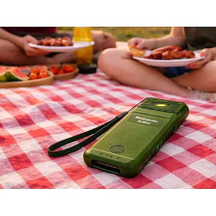 Зеленый отпугиватель комаров MOSQUITO KILLER USB, портативный, 6 картриджей