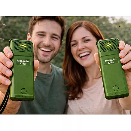 Зеленый отпугиватель комаров MOSQUITO KILLER USB, портативный, 6 картриджей
