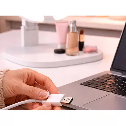 КОСМЕТИЧЕСКОЕ ЗЕРКАЛО ДЛЯ МАКИЯЖА С LED-ПОДСВЕТКОЙ, СКЛАДНОЕ, С 3 ЦВЕТАМИ