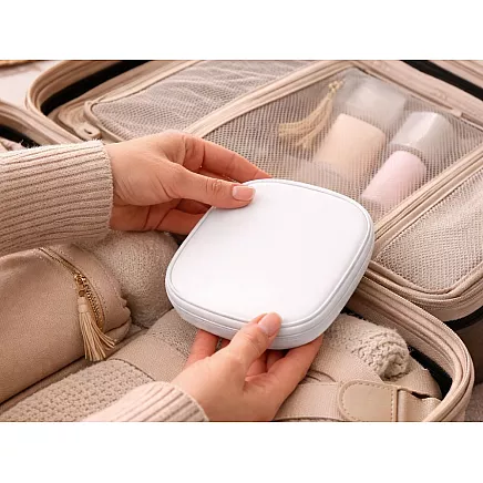 КОСМЕТИЧЕСКОЕ ЗЕРКАЛО ДЛЯ МАКИЯЖА С LED-ПОДСВЕТКОЙ, СКЛАДНОЕ, С 3 ЦВЕТАМИ